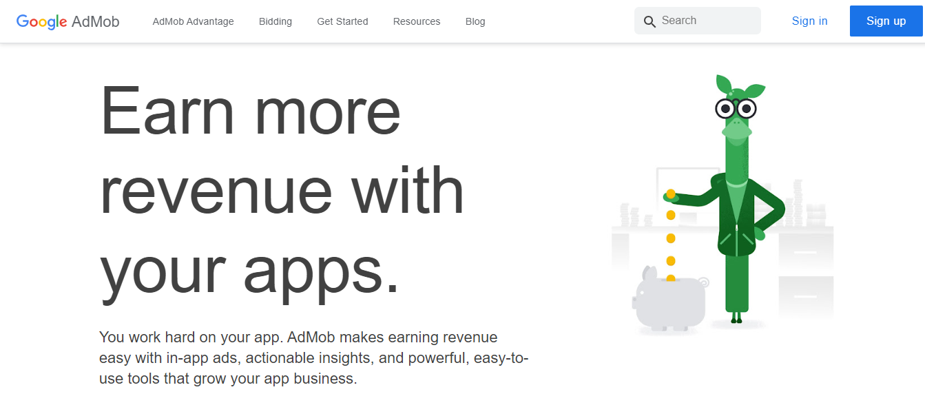 Google AdMob home